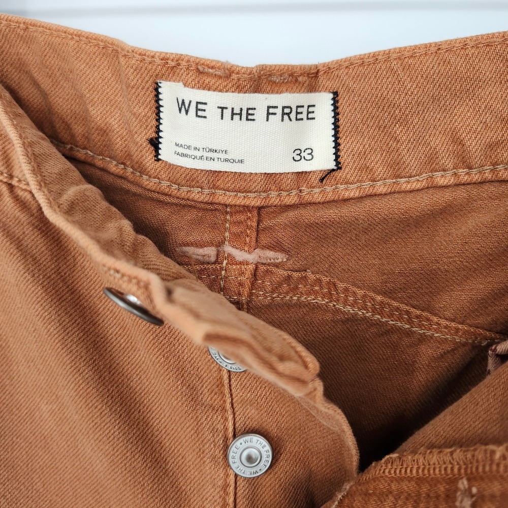We The Free NWT Good Luck Barrel Jeans Size 33 Ginger Root Earthy Boho Hippie - Picture 5 of 10